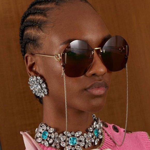 NEW GUCCI GG1203S 002 ROUND WOMEN SUNGLASSES GUCCI GG1203S - Picture 5 of 14